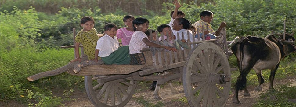 Family transport in Myanmar Burma